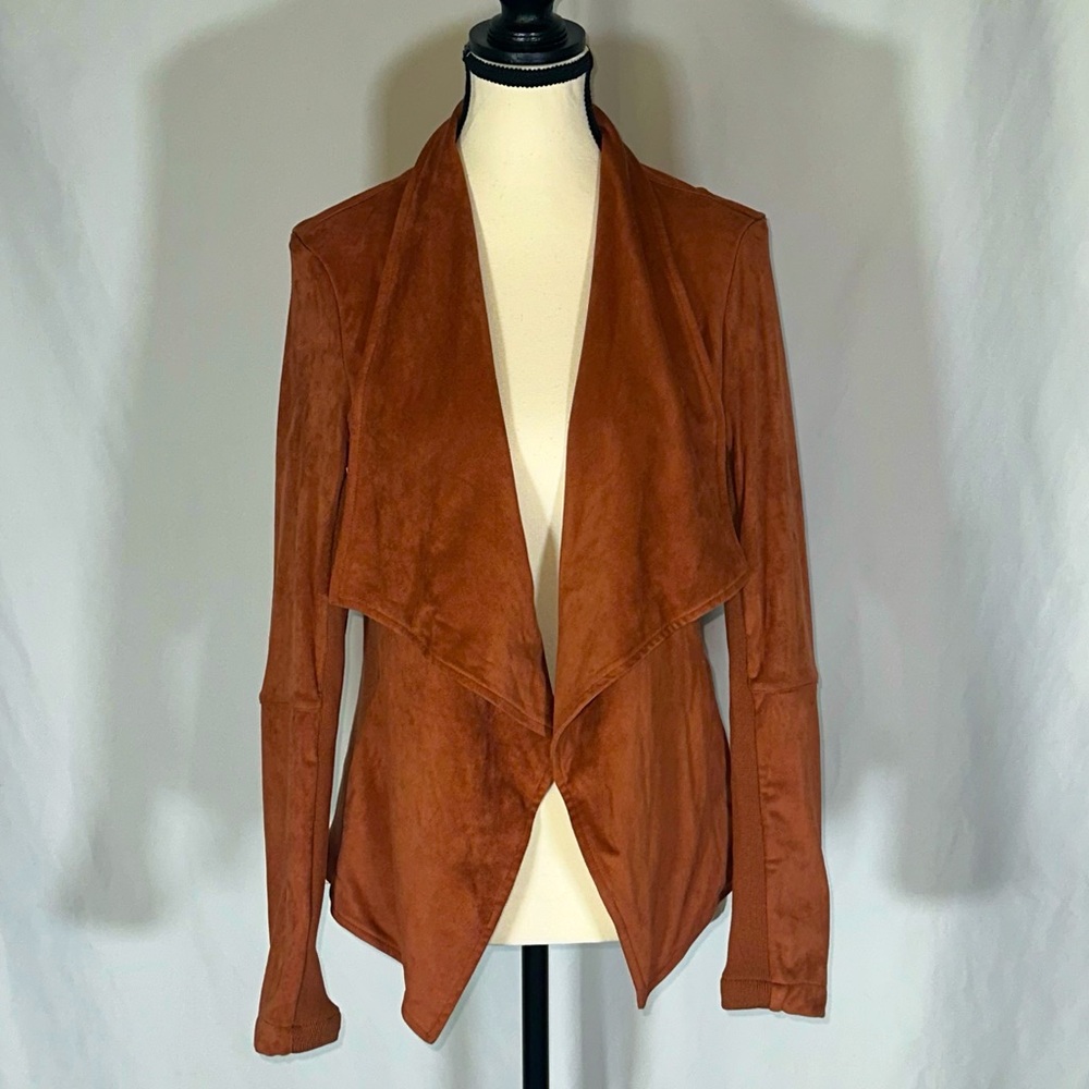 Good Hart • Matilda Jane Cordell Jacket Size L Burnt Orange Rust Faux Suede Open